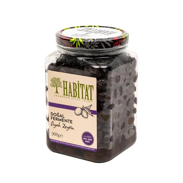 Habitat Gemlik Tipi Siyah Sele Zeytin (261-320 Kb.) 900 Gr.