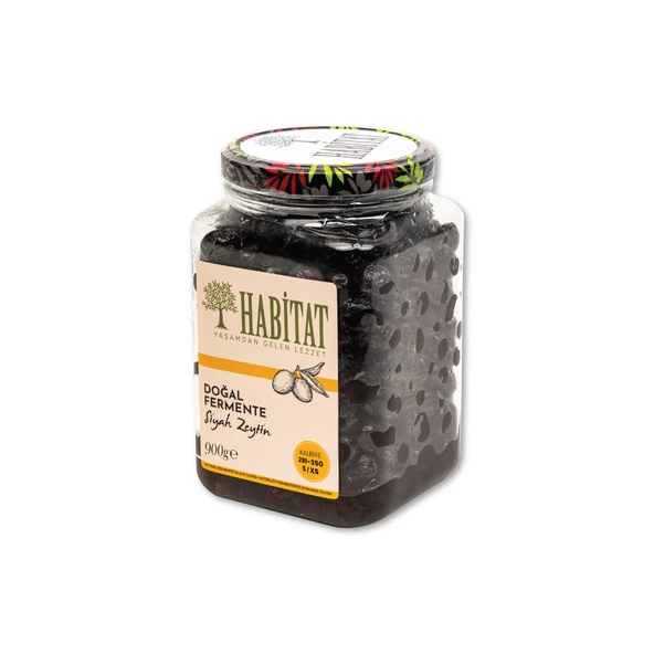 Habitat Gemlik Tipi Siyah Sele Zeytin (291-350 Kb.) 900 Gr.