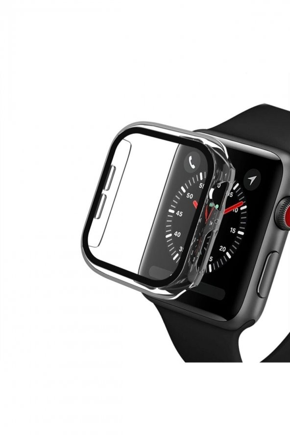 Apple Watch Series Şeffaf Renk Sert Silikon Kılıf 44 Mm Tam Koruma