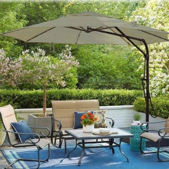 3 METRE ÇAPINDA BAHÇE TERAS ŞEMSİYESİ KATLANIR GÖLGELİK PROFESYONEL BALKON ŞEMSİYE - 6