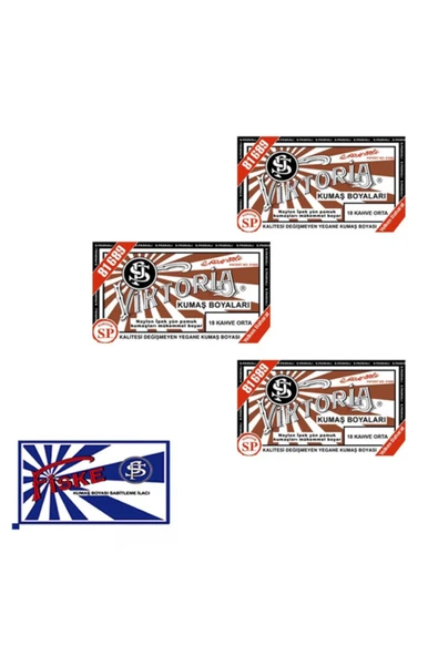 Kahve Orta Kumaş Boya Fiske Hediyeli x 3 Adet ürün görseli 1