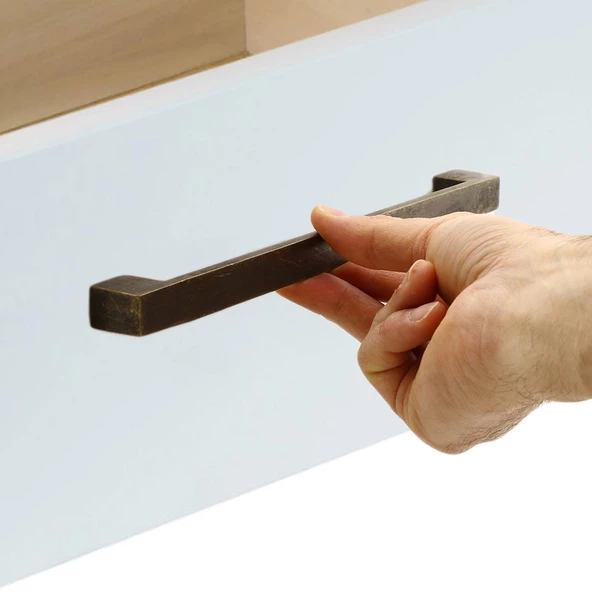 224 mm Eskitme Antik Sarı Metal Mobilya Mutfak Çekmece Dolap Dolabı Kapak Kulpu Kulbu Kulpları - 4