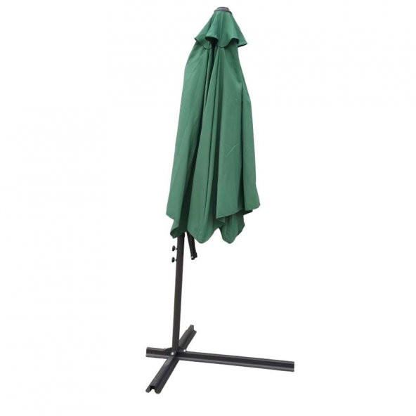 GUNBO OUTDOOR 3 Mt Katlanir Bahce Teras Balkon Şemsiyesi Gölgelik Muz Ampul Şemsiye Eğilebilen Sallanır Şemsiye - 5