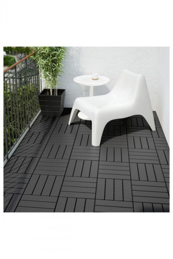 Parke Balkon Teras Yer Döşemesi ( 30 X 30 Cm ) Koyu Gri 9 Adet - 3