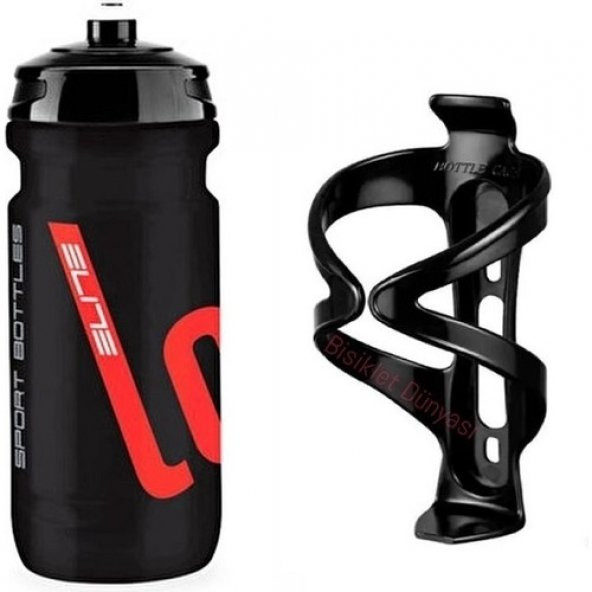 Elite Loli Bisiklet Plastik Matara, Suluk + Matara Kafesi