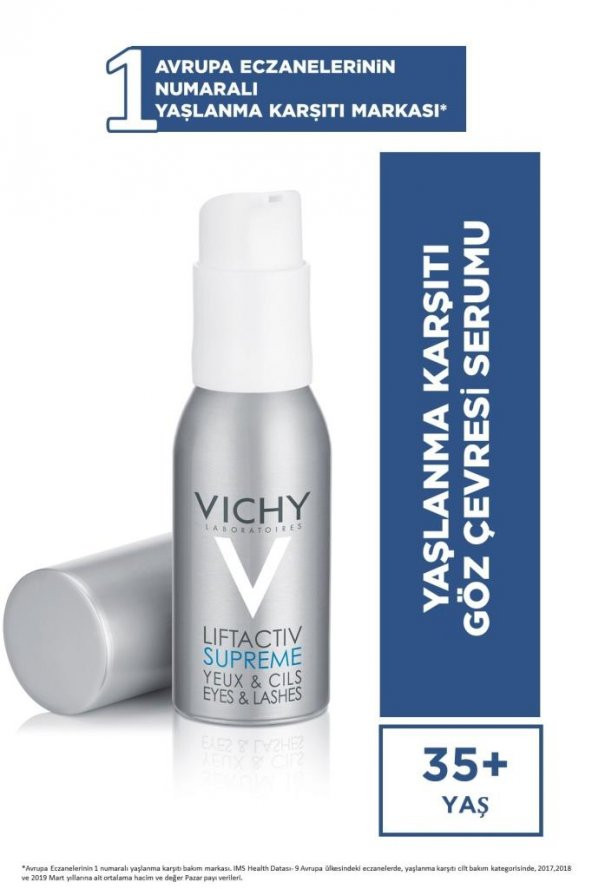 Vichy Liftactiv Supreme Eyes&Lashes Serum 15 Ml - SKT:04/2026 ürün görseli 1
