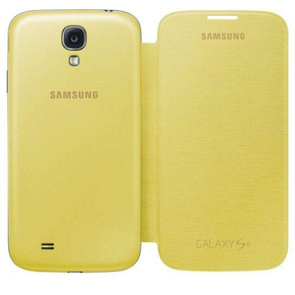 Samsung S4 i9500 Kapaklı Kılıf Sarı EF-FI950BYEGWW - 5