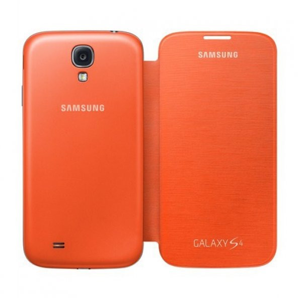 Samsung S4 i9500 Kapaklı Kılıf Turuncu EF-FI950BOEGWW - 5