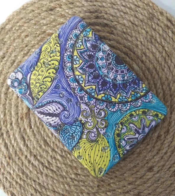 Ayna Cep Çanta Makyaj Aynası Büyüteç Desenli Dikdörtgen Ayna ürün görseli