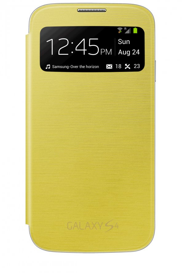 Samsung S4 i9500 S-View Kılıf Sarı EF-CI950BYEGWW