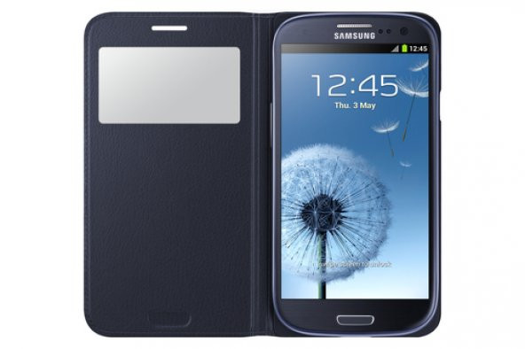 Samsung S3 Neo S-View Kılıf Indigo Mavi EF-CI930BLEGWW - 3