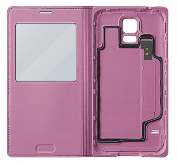 Samsung S5 S-View Kılıf Noktalı Pembe EF-CG900BPEGWW - 2