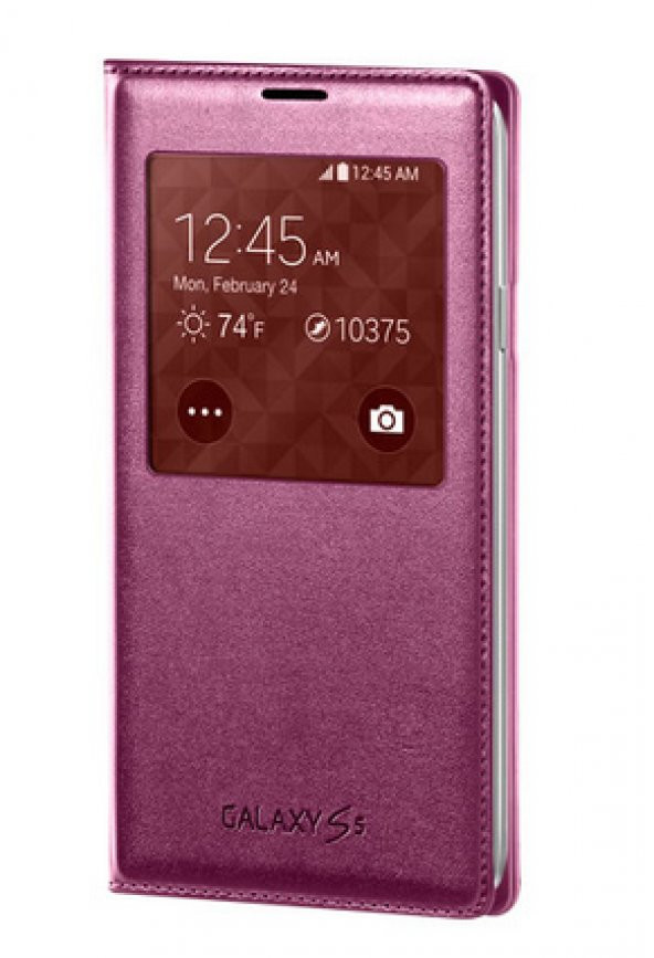 Samsung S5 S-View Kılıf Noktalı Pembe EF-CG900BPEGWW - 4