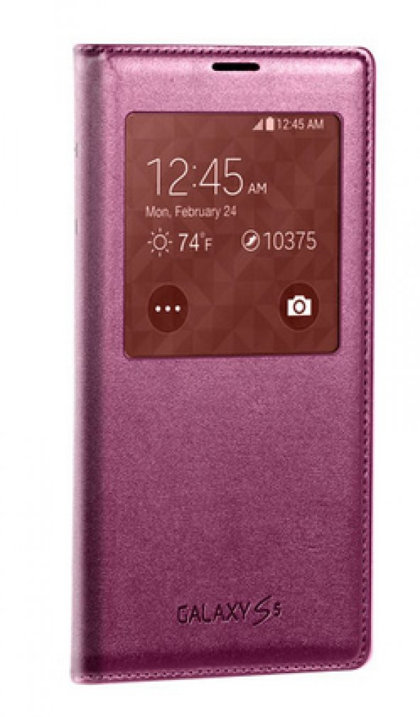 Samsung S5 S-View Kılıf Noktalı Pembe EF-CG900BPEGWW - 5
