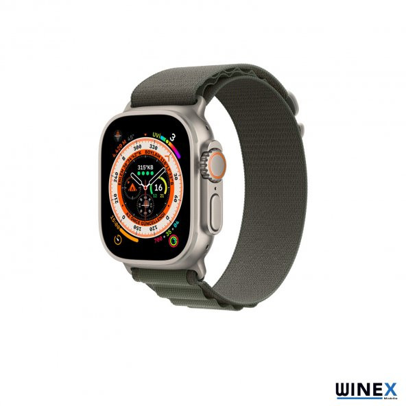 Winex 42-44mm Yeni Nesil Apple Uyumlu Akıllı Saat Kordonu Hasır Kancalı Yeşil