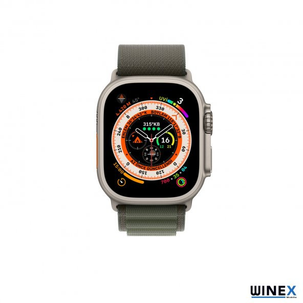 Winex 42-44mm Yeni Nesil Apple Uyumlu Akıllı Saat Kordonu Hasır Kancalı Yeşil - 2