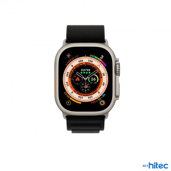 ScHitec 42-44mm Yeni Nesil Apple Uyumlu Akıllı Saat Kordonu Hasır Kancalı Siyah - 3