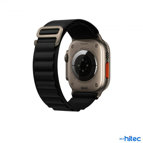 ScHitec 42-44mm Yeni Nesil Apple Uyumlu Akıllı Saat Kordonu Hasır Kancalı Siyah - 4