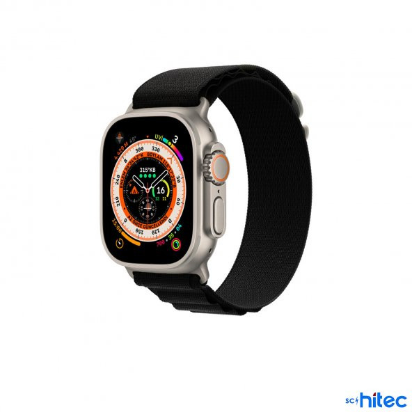 ScHitec 42-44mm Yeni Nesil Apple Uyumlu Akıllı Saat Kordonu Hasır Kancalı Siyah - 2