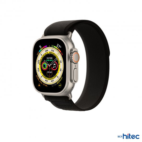 ScHitec 42-44mm Yeni Nesil Apple Uyumlu Akıllı Saat Kordonu Hasır Siyah - 2