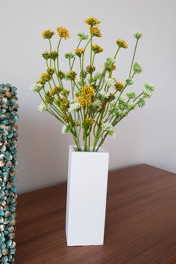 adresiburasi Kare Beton Vazoda Yapay Garnitür Brokoli Bitkisi - 2