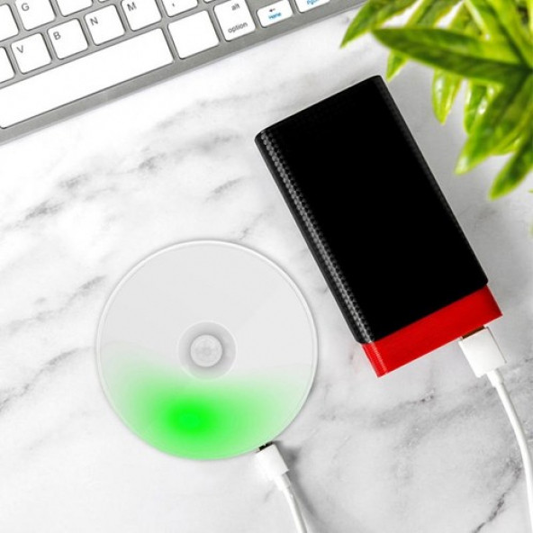 USB Şarjlı Hareket Sensörlü LED Beyaz Lamba - Gece Lambası A08 - 3