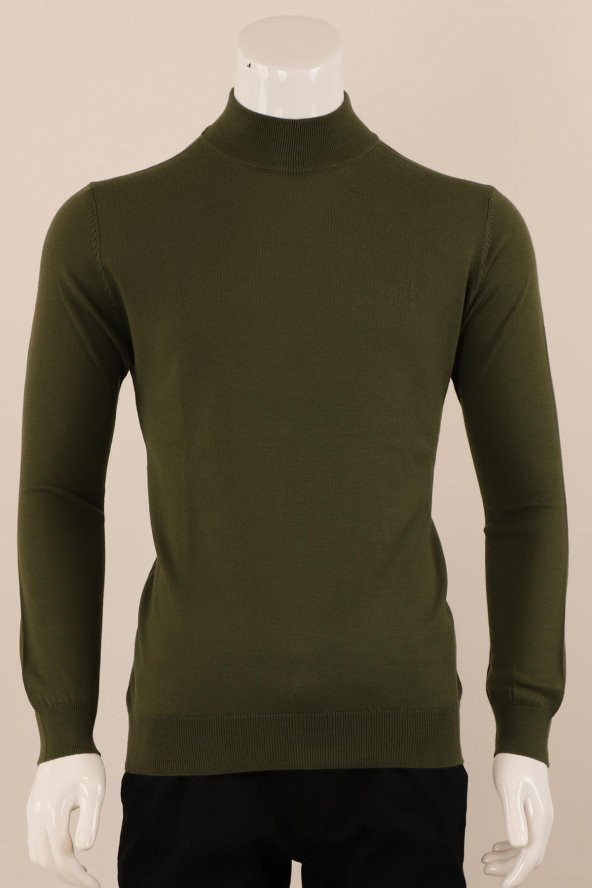 Slim Fit Yünlü Boğazlı Triko - 8
