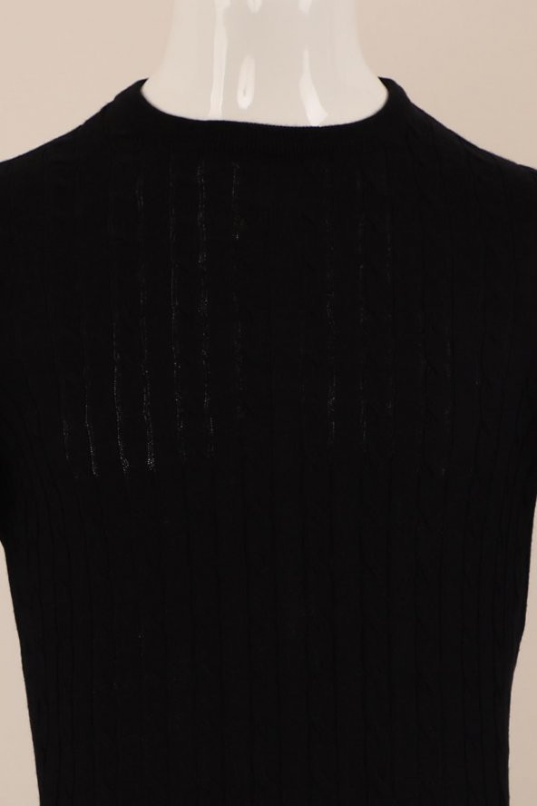 Slim Fit Yünlü Desenli Örgü Triko - 5