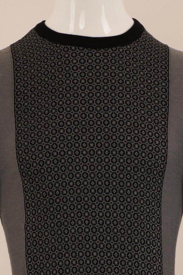 Slim Fit Yünlü Desenli Spor Triko - 3