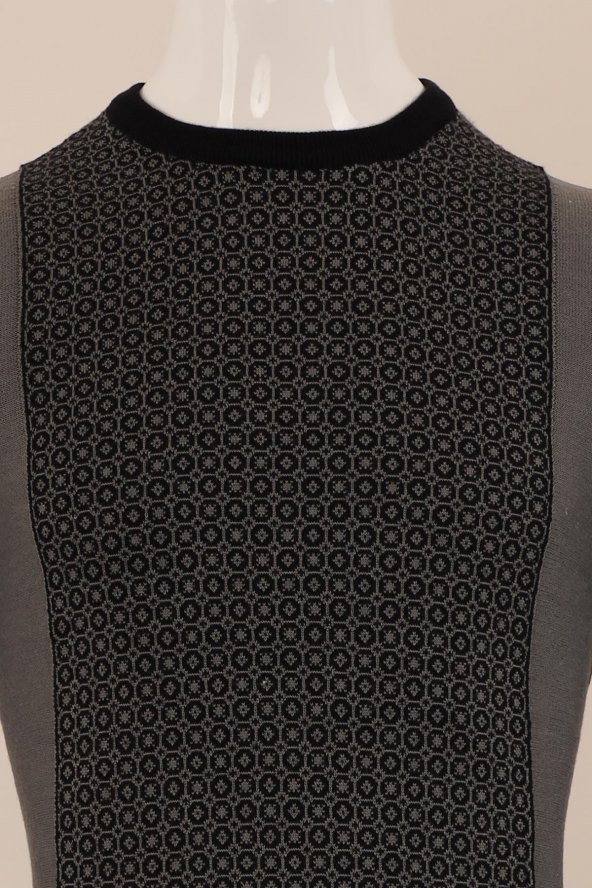 Slim Fit Yünlü Desenli Spor Triko - 6