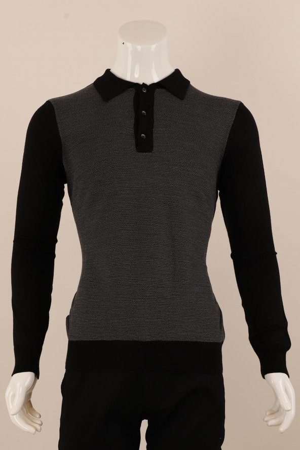Slim Fit Yünlü Düğmeli Yaka Spor Triko - 2