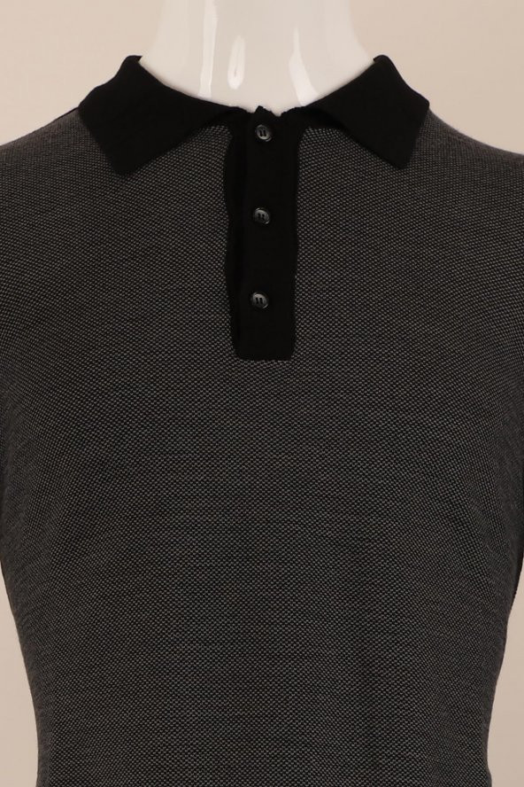 Slim Fit Yünlü Düğmeli Yaka Spor Triko - 3