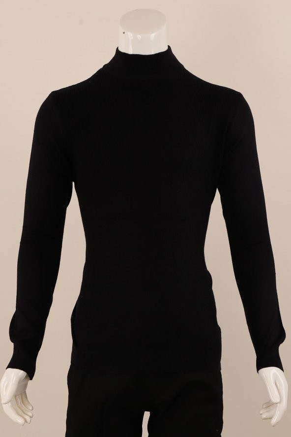 Slim Fit Yünlü Boğazlı Spor Triko - 4