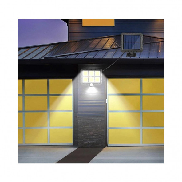 120 Cob LED Solar Panel Güneş Enerjili Dış Mekan 3 Mod Duvar Bahçe Lambası D11 - 5