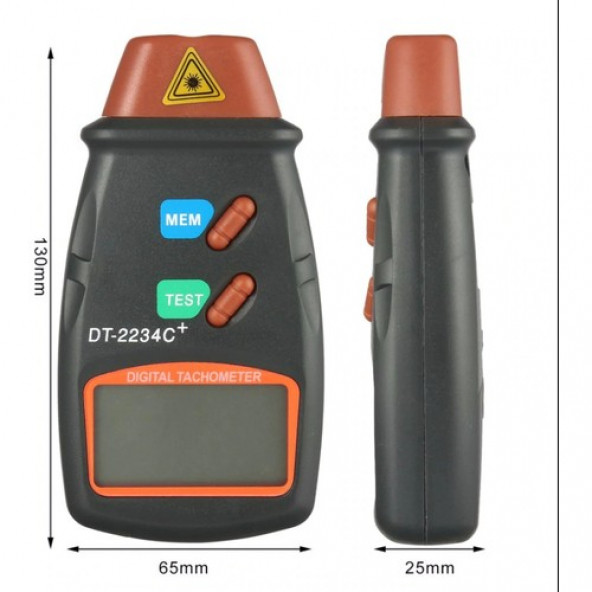 DT-2234C Dijital Lazer Takometre Hız Göstergeli Devir Ölçer Temassız Rpm Ölçer A42