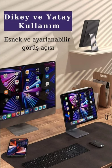 iPad Air 10,9 inç  4/5. Nesil Serisi Fuchsia FS609 Magnetik Tablet Standı - 10