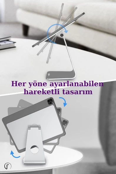 iPad Air 10,9 inç  4/5. Nesil Serisi Fuchsia FS609 Magnetik Tablet Standı - 5