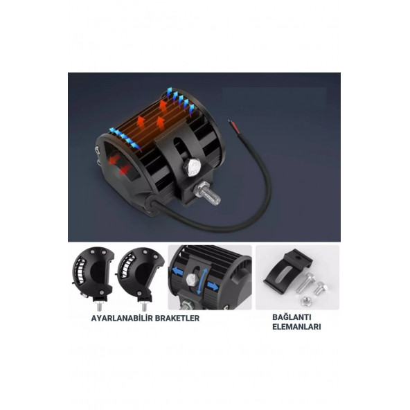 60w Kombo Aydınlatma 20 Led Çalışma Lambası Off Road Motorsiklet SisFarları - BeyazIşık  AA141 - 2