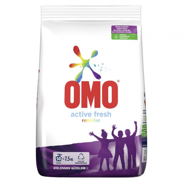 Omo Matik Çamaşır Deterjanı Renkli-Active Fresh 7,5 Kg