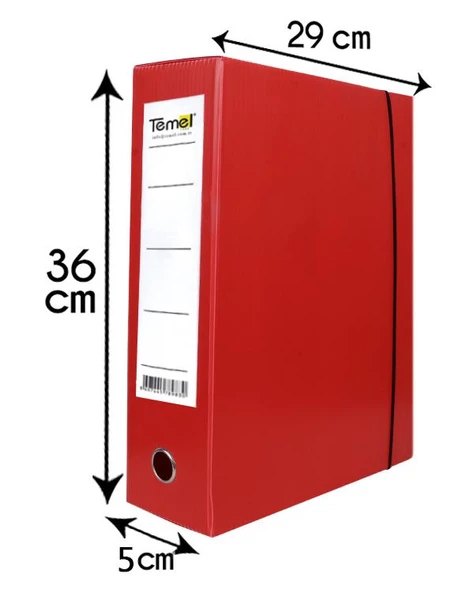 Arşiv ve Proje Kutusu 29x36x5cm Kırmızı 5'li - 4
