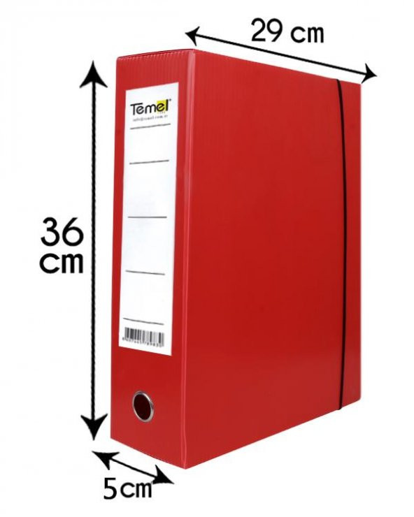 Arşiv ve Proje Kutusu 29x36x5cm Kırmızı - 4