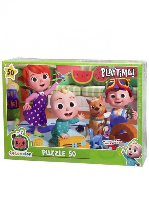Laço Kids Cocomelon 50 Parça Puzzle Playtime, Çocuklar İçin Yapboz