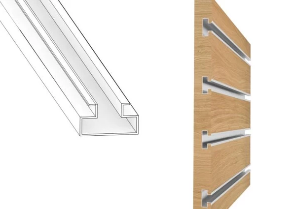 Kanal Alüminyum -2 Adet Oluklu Raf Sistem Yayı  200 cm ürün görseli