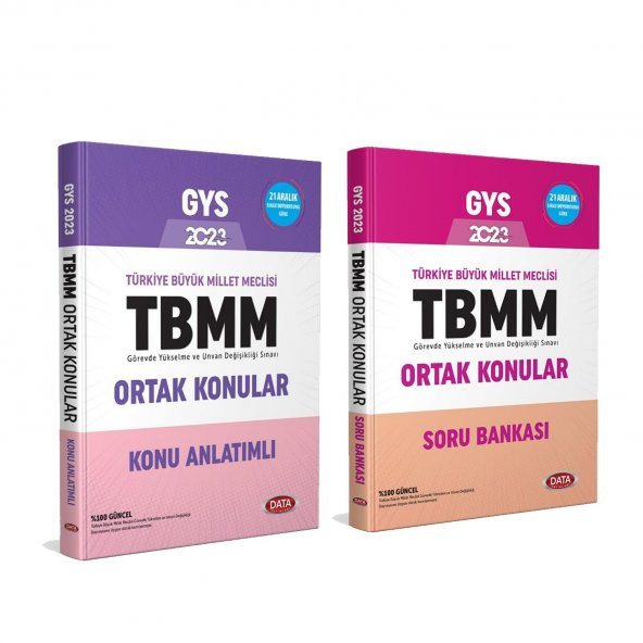 Data Yayınları Türkiye Büyük Miller Meclisi GYS Ortak Konular Konu ve Soru Bankası Seti 2 Kitap