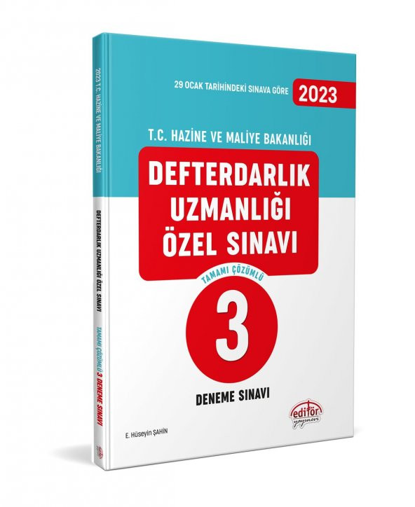 Defterdarlık Uzmanlığı Özel Sınavı Tamamı Çözümlü 3 Deneme Editör Yayınları