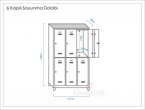 Metal Altı Yarım Boy Kapılı Ekonomik Soyunma Dolabı - 2