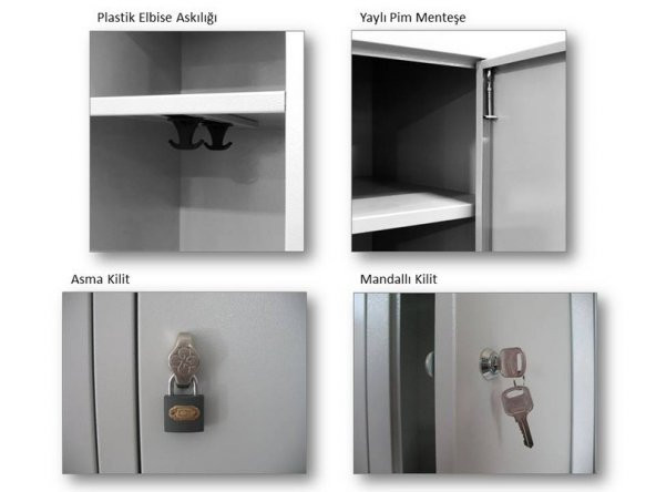 Metal Altı Yarım Boy Kapılı Ekonomik Soyunma Dolabı - 3