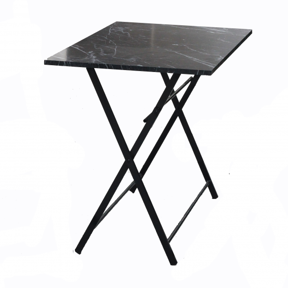 Kare Siyah Balkon Bahçe Çalışma Mutfak Masası 70x70cm