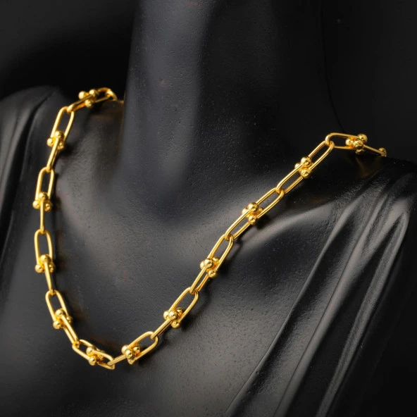 22 Ayar Tiffany Tarzı Altın Zincir - 55 cm - Resim 2