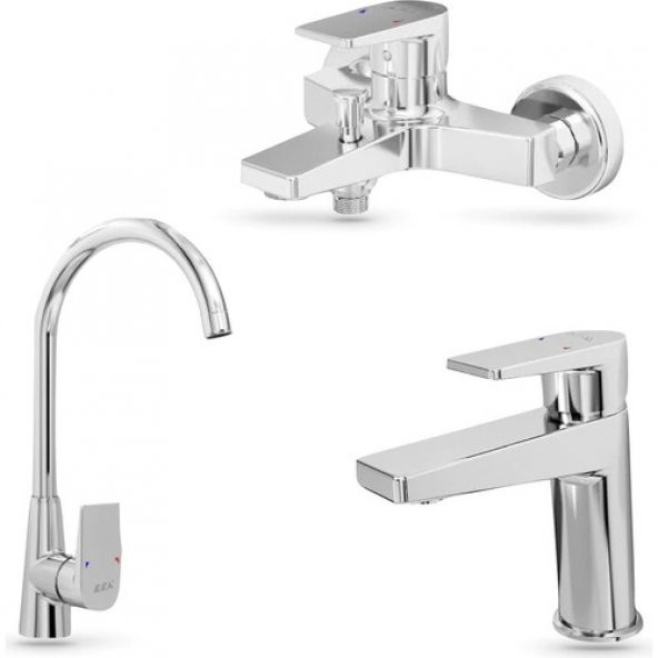 E.C.A Dalia 3lü Batarya Seti: Banyo - Lavabo - Eviye Bataryası |102102488BEL - 1